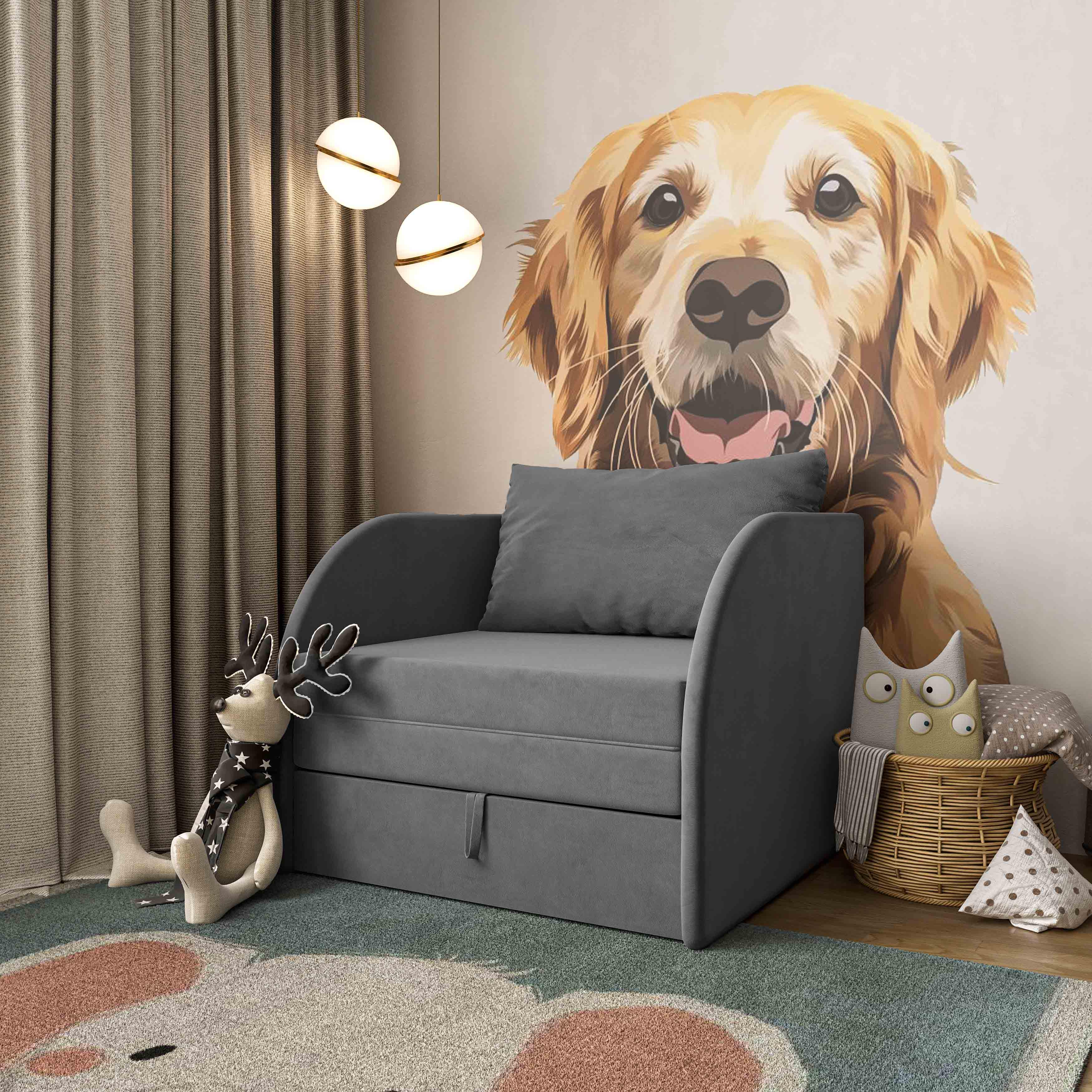 Кресло-кровать RICHI 1940x880x660 мм Серый