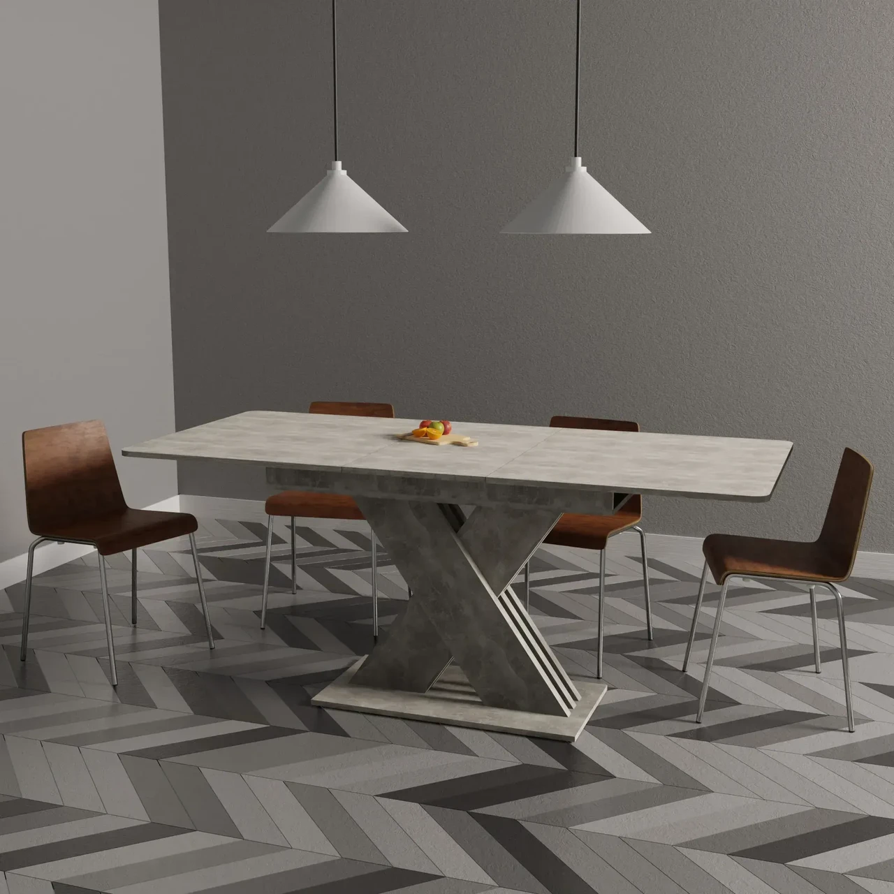 Обідній стіл Neman Vito розсувний 180/140х80х78,4 см Бетон (27449824) - фото 4 Обідній стіл Neman Vito розсувний 180/140х80х78,4 см Бетон (27449824) - фото 4