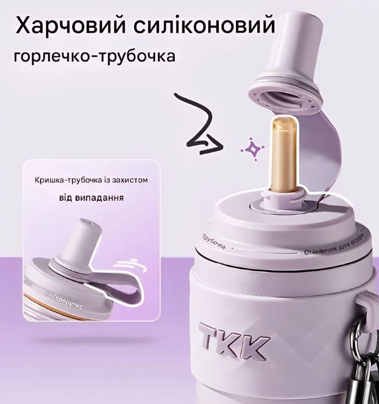 Термос із соскою 500 мл TKK2034 Фіолетовий (2640464001) - фото 6 Термос із соскою 500 мл TKK2034 Фіолетовий (2640464001) - фото 6