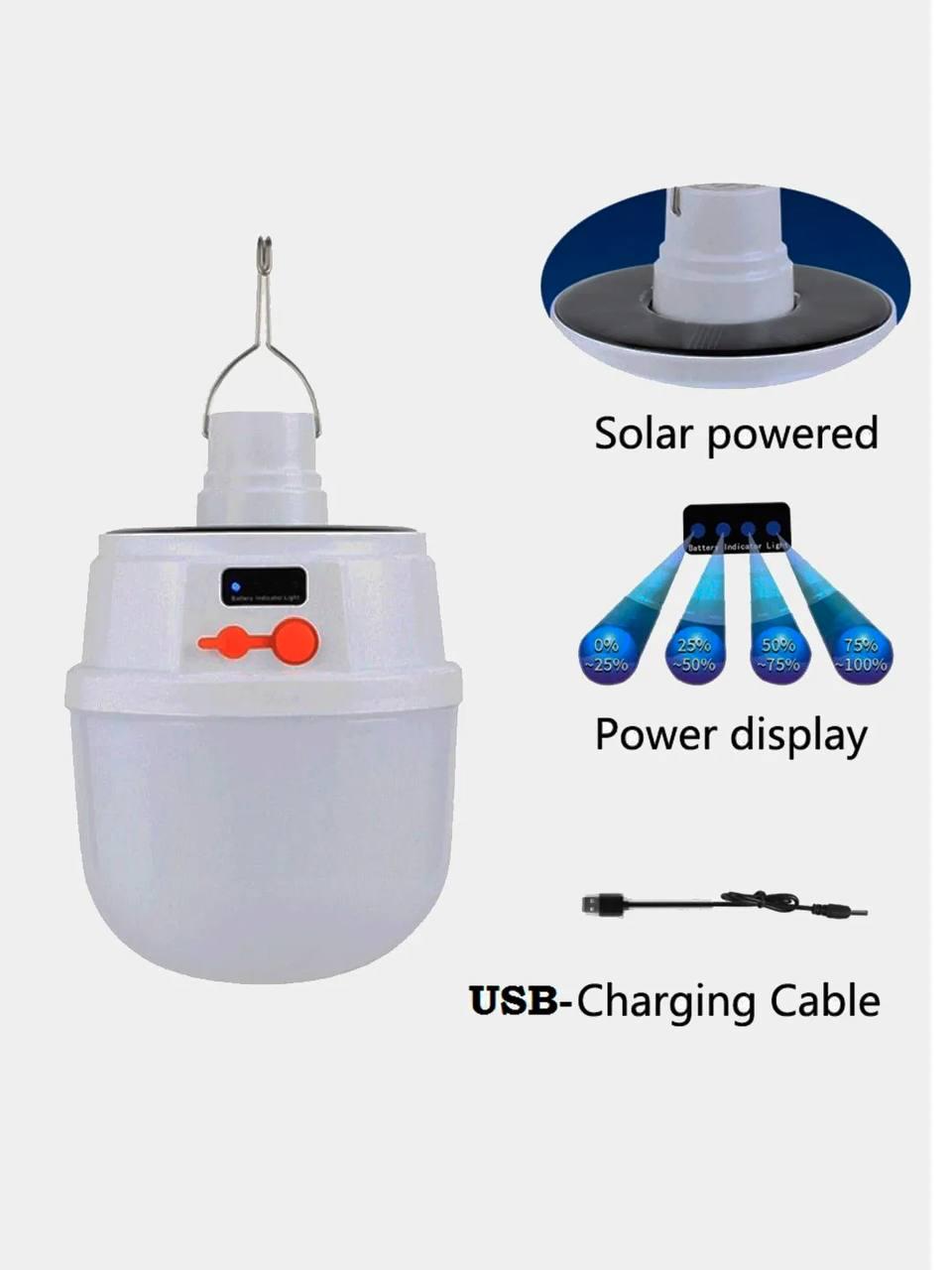 Фонарь для кемпинга аккумуляторный Solar emergency charging lamp JD 2022 - фото 6