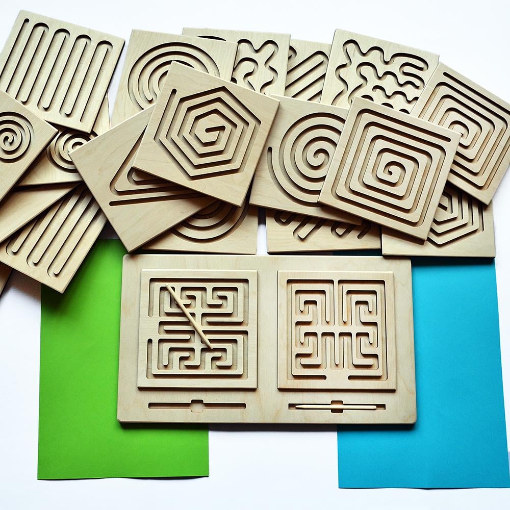 Развивающая игрушка Монтессори для межполушарных связей 15х15 см 20 шт