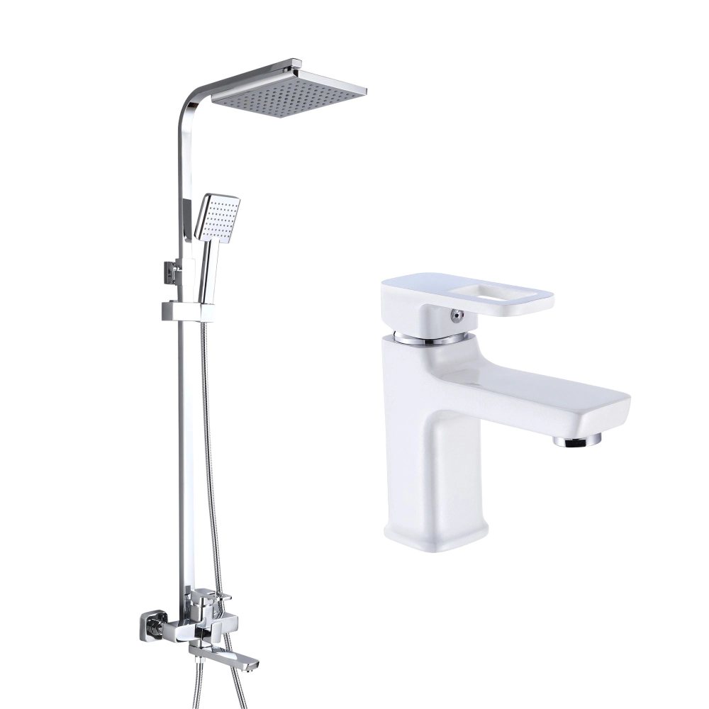 Набор смесителей Lidz Wawel для раковины/душевой системы White (LDWAW001WHI4539746367)