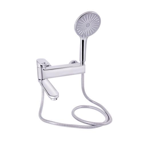 Смеситель для ванны Q-tap Jay с поворотным изливом и душевой гарнитурой Chrome (QTVJAY260CRM45542)