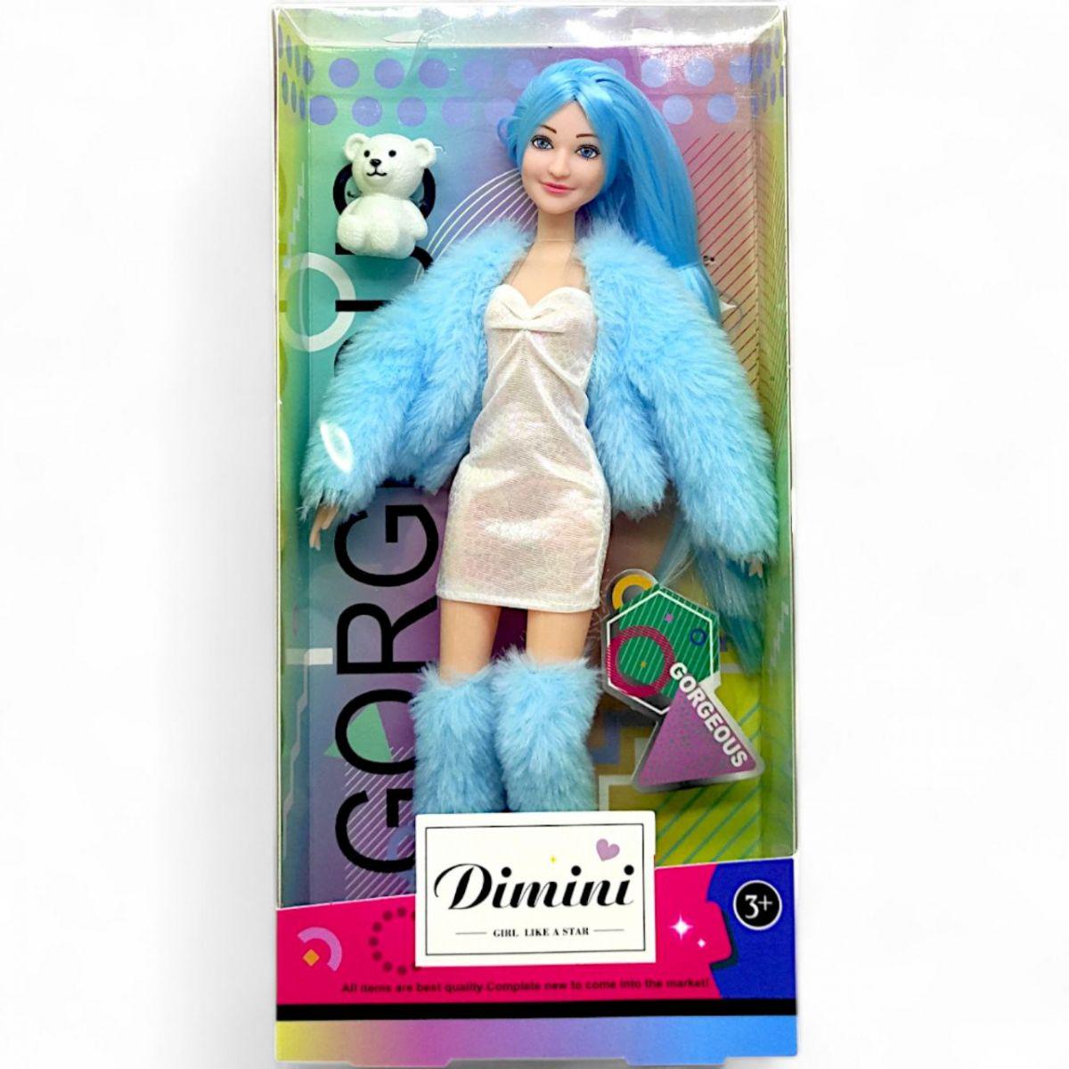 Кукла в шубке Dimini Голубой