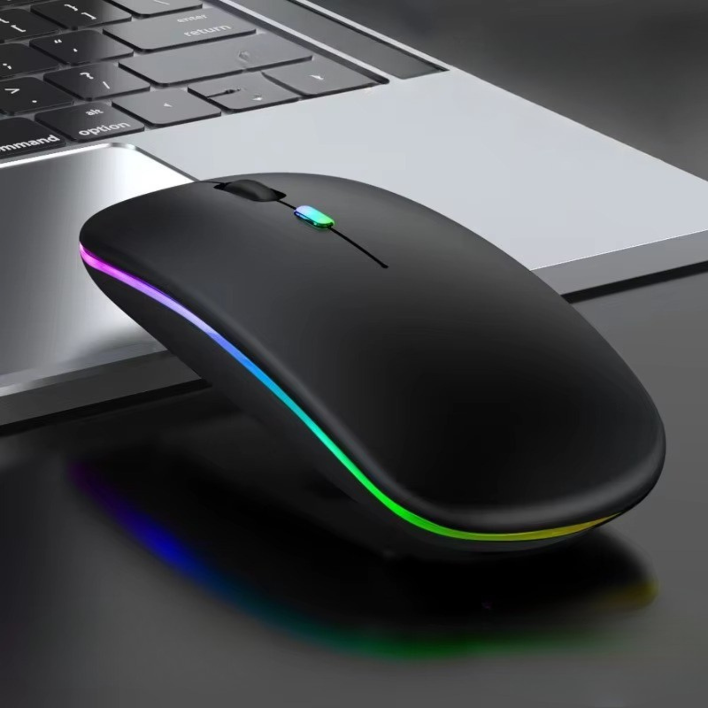 Мышь беспроводная компьютерная бесшумная оптическая 2,4G/Bluetooth с подключением RGB-подсветкой Dpi 800/1000/1200 Черный Мышь беспроводная компьютерная бесшумная оптическая 2,4G/Bluetooth с подключением RGB-подсветкой Dpi 800/1000/1200 Черный