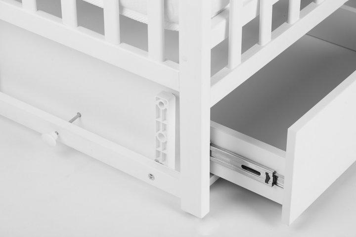 Ліжечко трансформер дитяче Bimbi з ящиком Білий - фото 4 Ліжечко трансформер дитяче Bimbi з ящиком Білий - фото 4