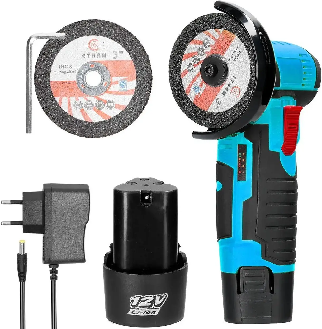 Болгарка мини аккумуляторная 2 аккумулятора/2 диска с кейсом 12 Вт Синий (2767462988) Болгарка мини аккумуляторная 2 аккумулятора/2 диска с кейсом 12 Вт Синий (2767462988)