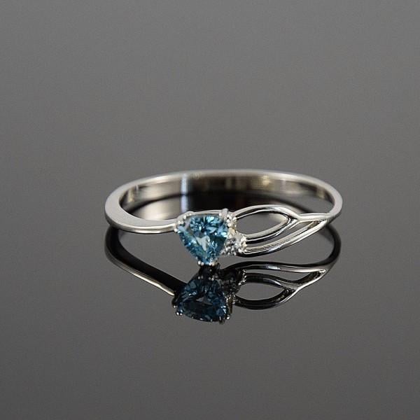 Кільце з білого золота з топазом р. 21 (2248943412)