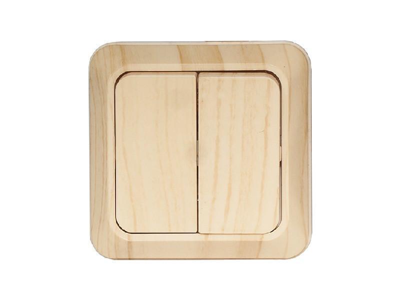 Выключатель двухклавишный накладной Luxel 2803 OPERA Сосна (27550156)