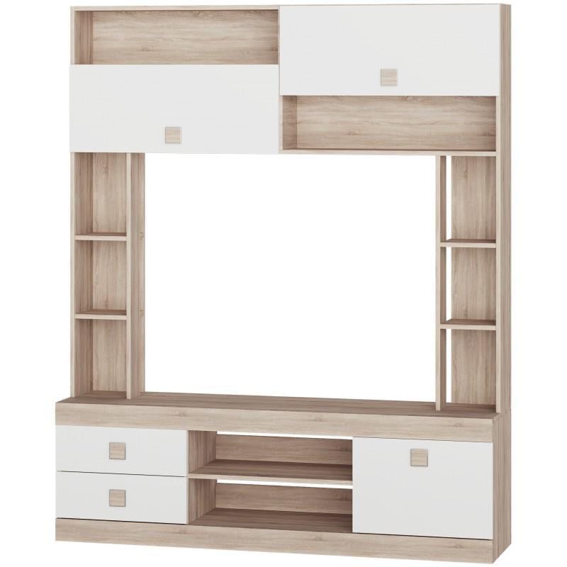 Стінка у вітальню Еверест Соната Сонома/Білий (111373)