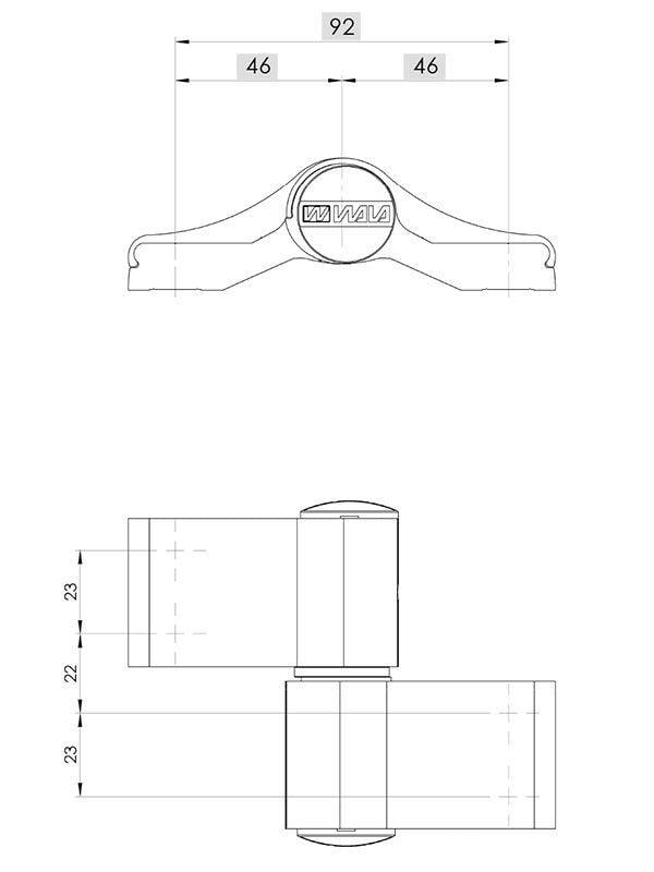 Петля для алюмінієвих дверей WALA WX JOCKER Alu симетрична 92 мм Білий (WA-WX80104589M) - фото 4 Петля для алюмінієвих дверей WALA WX JOCKER Alu симетрична 92 мм Білий (WA-WX80104589M) - фото 4