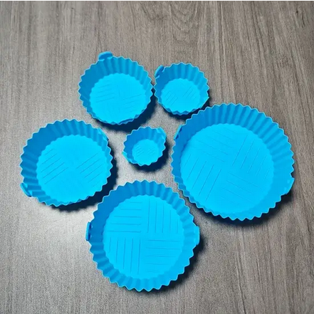 Набор силиконовых форм для аэрогрилей и аэрофритюрниц 6 шт. Синий (SS-003)
