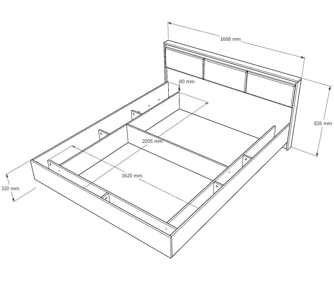 Кровать двуспальная Everest Сити 1600 с ламельным основанием Сонома/Графит (11500) - фото 2 Кровать двуспальная Everest Сити 1600 с ламельным основанием Сонома/Графит (11500) - фото 2