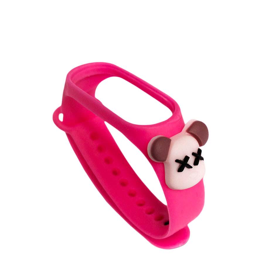 Браслет для детей 3D Mi Faino с собачкой для Xiaomi Mi Band 4/3 силиконовый Малиновый (1000168)
