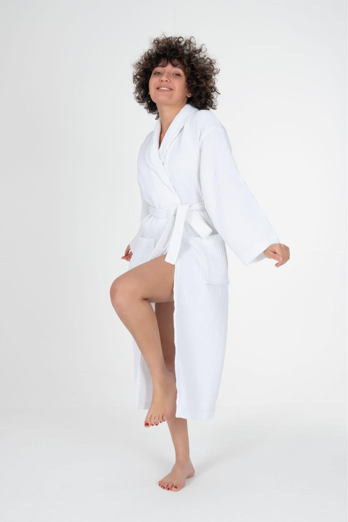 Халат жіночий Bysungur вафельний M Білий (29107953)