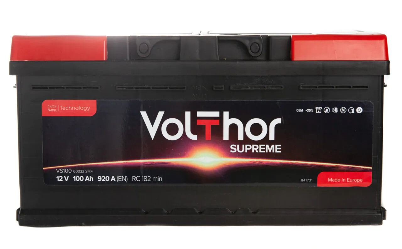 Акумулятор автомобільний правий VOLTHOR TAB 920А 100Ah / R Supreme