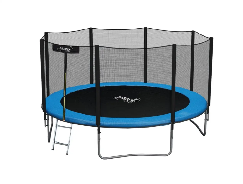 Батут с защитной сеткой и лесенкой GardenLine TRA9887 374 см