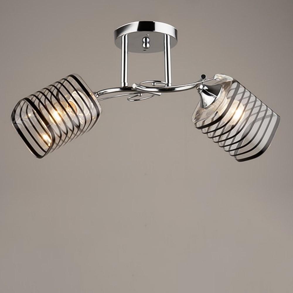 Люстра потолочная Light House SRS-19049/2 в полоску Хром/Прозрачный