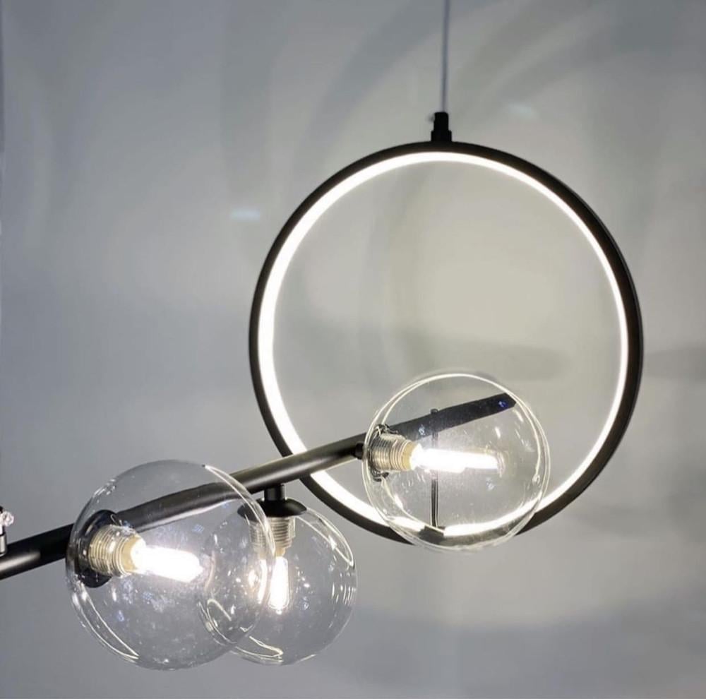 Світильник дизайнерський рейковий на 10 плафонів 120 см (AT 33/10 BK) - фото 3 Світильник дизайнерський рейковий на 10 плафонів 120 см (AT 33/10 BK) - фото 3