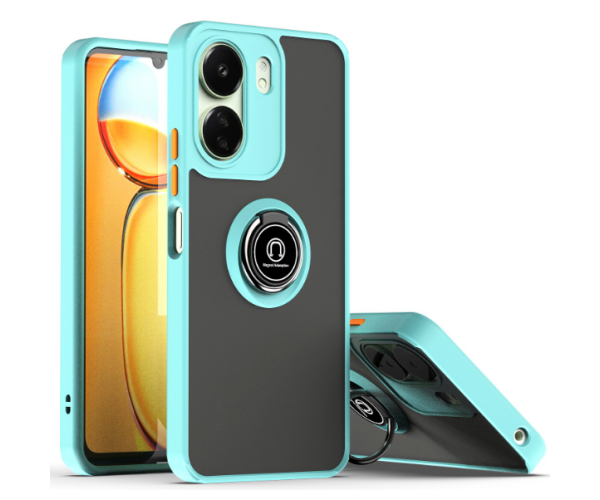 Чохол-накладка TPU Color Matte Ring для Xiaomi Poco C65 / Redmi 13C 4G​​​ Голубий