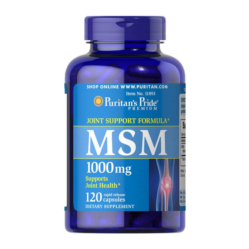 Метилсульфонилметан Puritan's Pride MSM 1000 мг 120 капс. (09870-01)
