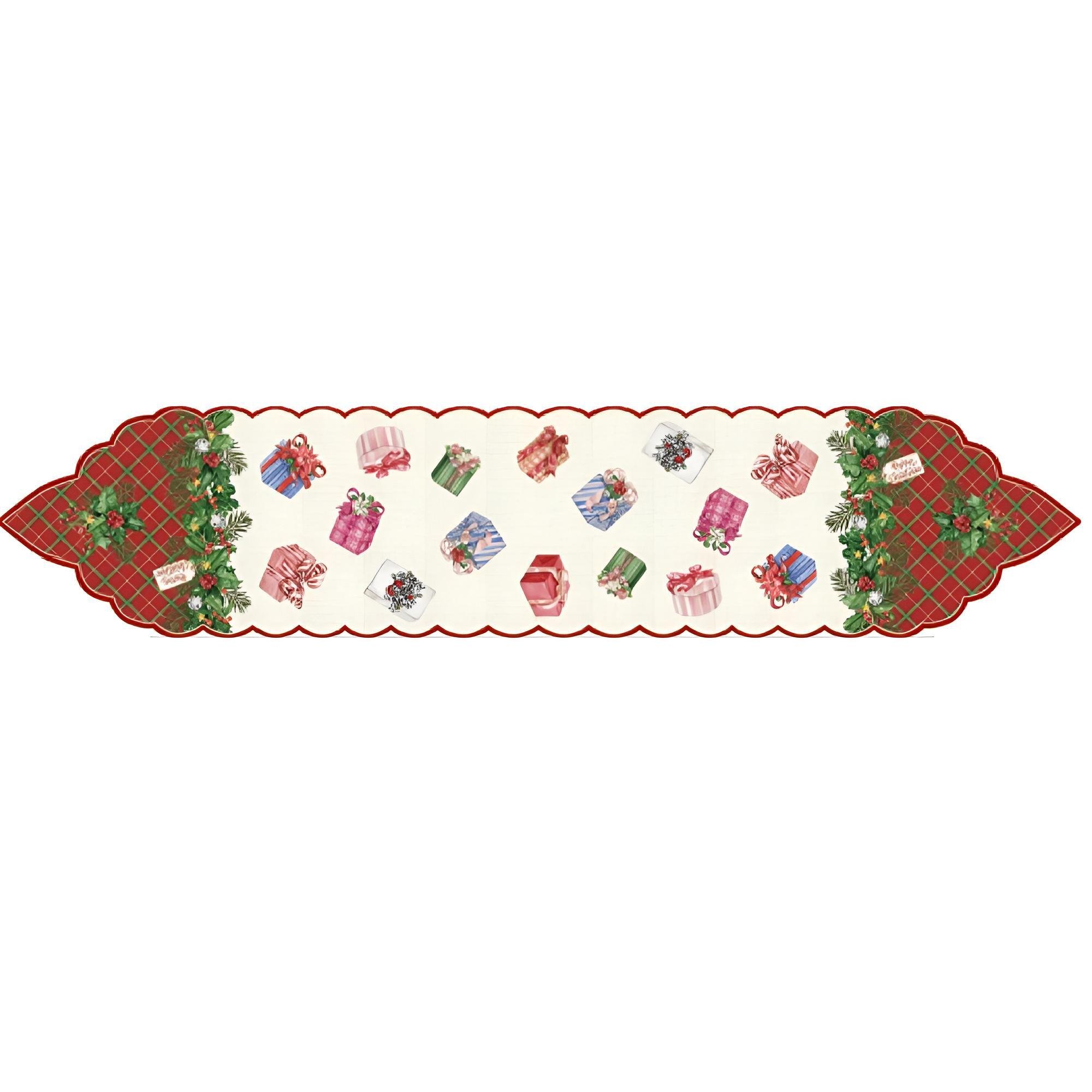 Скатертина новорічна M50085-04 35х180 см Різнокольоровий (29424748)