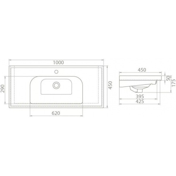 Раковина Cerastyle Frame 100 см