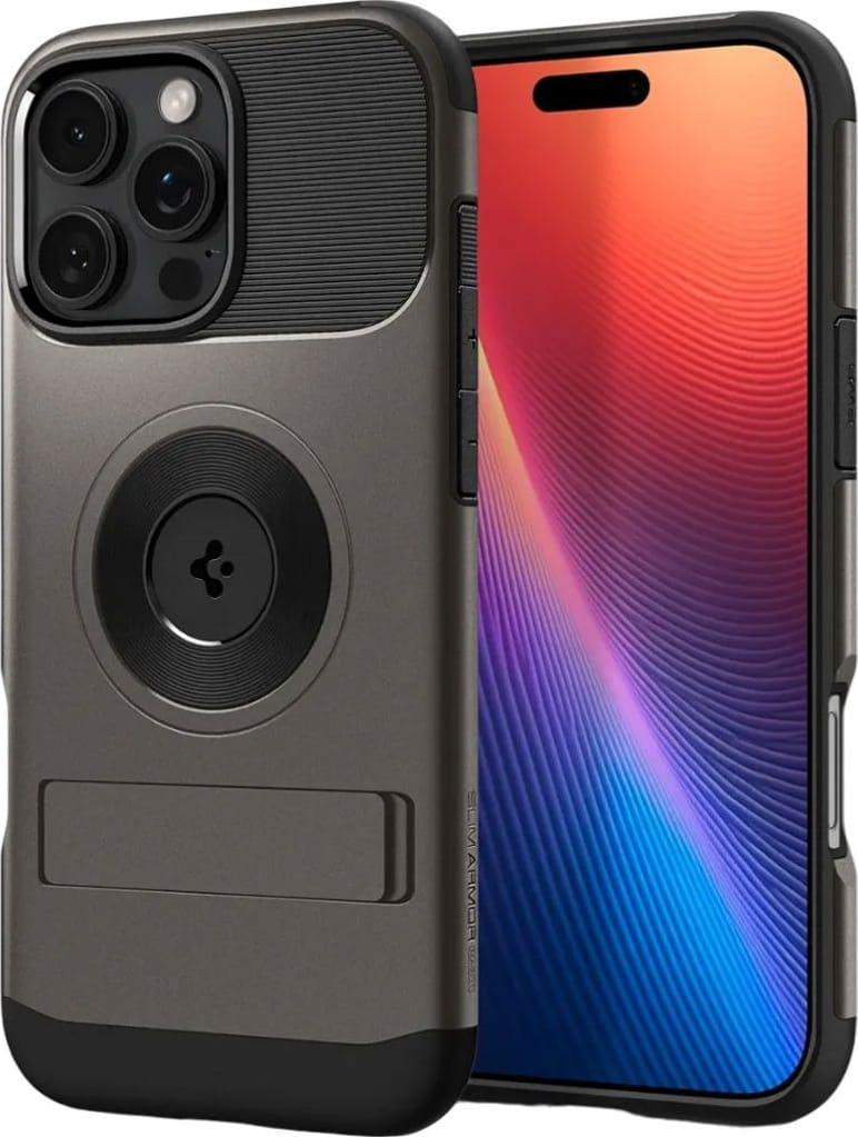 Чехол противоударный с подставкой Spigen Slim Armor (MagFit) MagSafe для Apple Iphone 16 Pro Max (6.9") Gunmetal ACS08033 Чехол противоударный с подставкой Spigen Slim Armor (MagFit) MagSafe для Apple Iphone 16 Pro Max (6.9") Gunmetal ACS08033