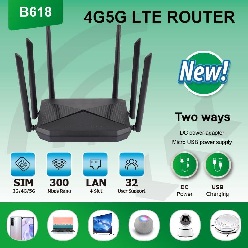 Роутер Wi-Fi 4G/5G CPE B618 із вбудованим 4G модемом (88821152) - фото 5