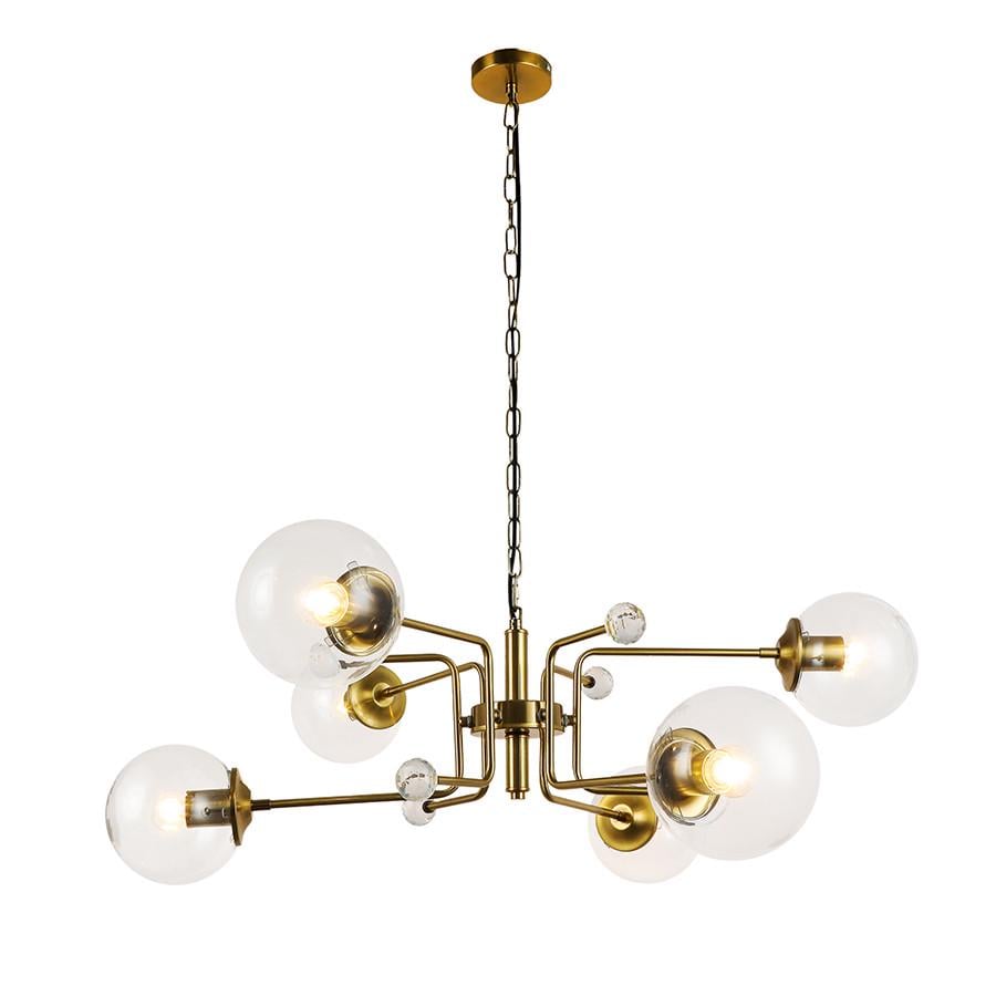 Люстра 909XL3057-6 AB/CL Бронза/Прозорий - фото 2