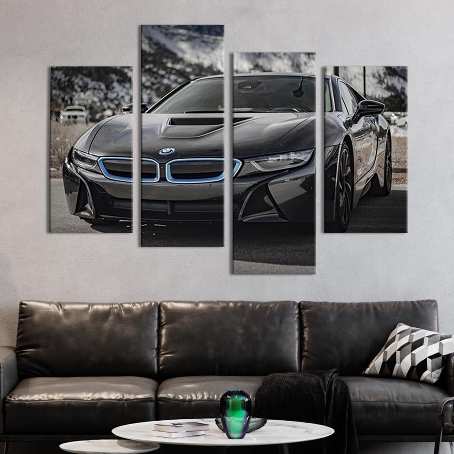 Картина модульная из 4 частей Роскошный автомобиль BMW i8 L 129x90 см (115-42)