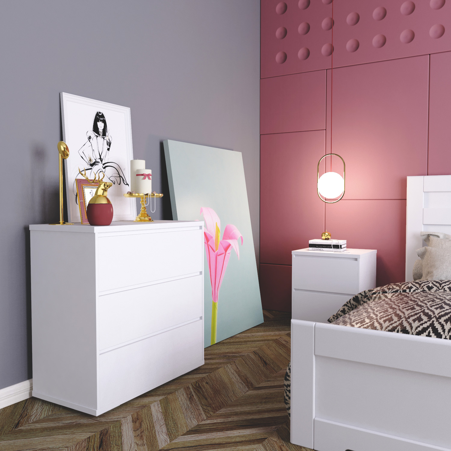 Комод ART IN HEAD 3 Light 790x800x420 мм Белый бриллиант (LT01010000000) - фото 2