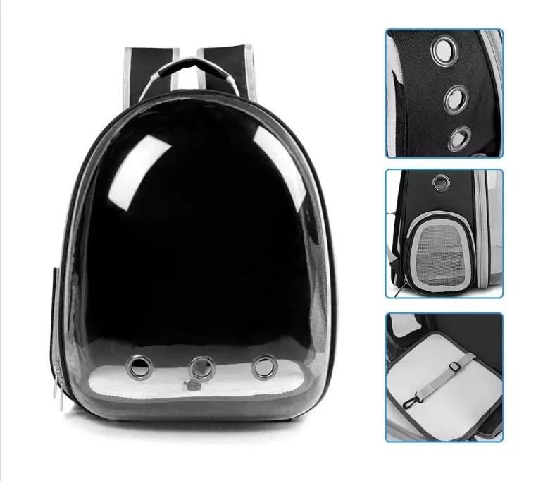 Рюкзак-переноска для кошек/маленьких собак/домашних животных с окошком до 8 кг Черный (2623057120) - фото 3