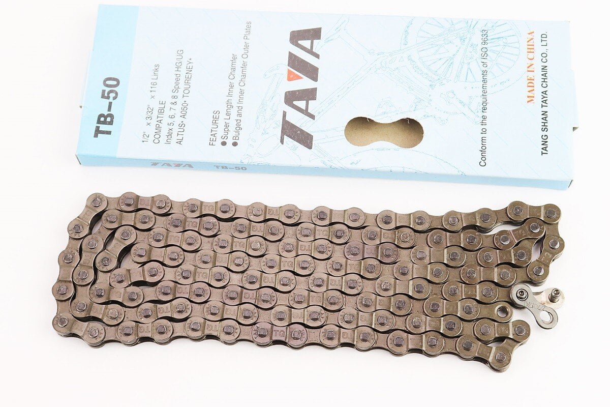Ланцюг приводний TAYA для велосипеда 1/2x3/32x116L 6/7 швидкостей коричневий (10043147)