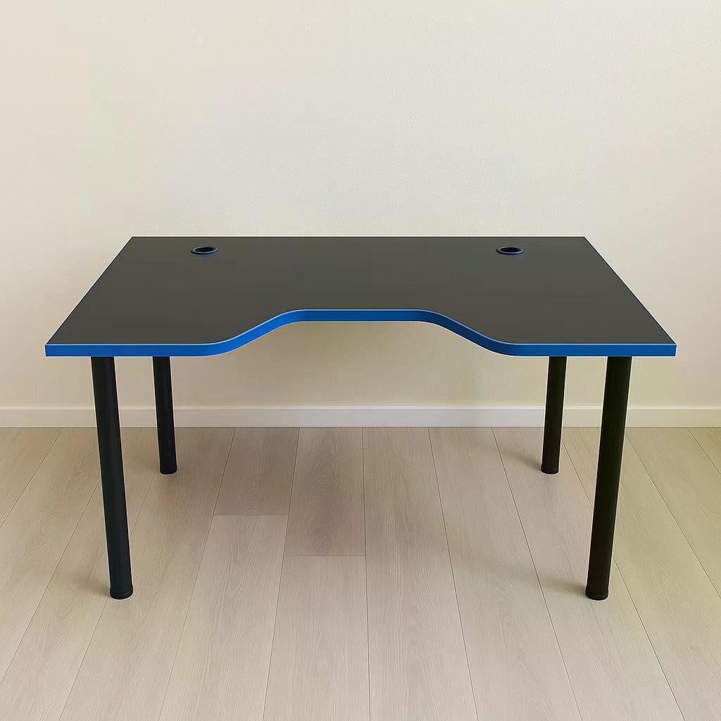 Геймерский стол X13 с полкой под системный блок 120 см Черный с синим (ГСXG13)