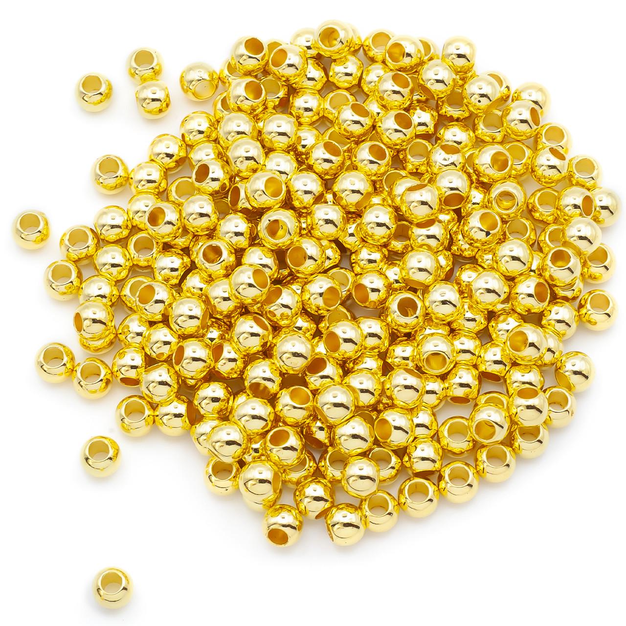 Бусины с большим отверстием 6 мм отверстие 3 мм в уп. 20г 215 шт. Золотистый (БП0603к49)