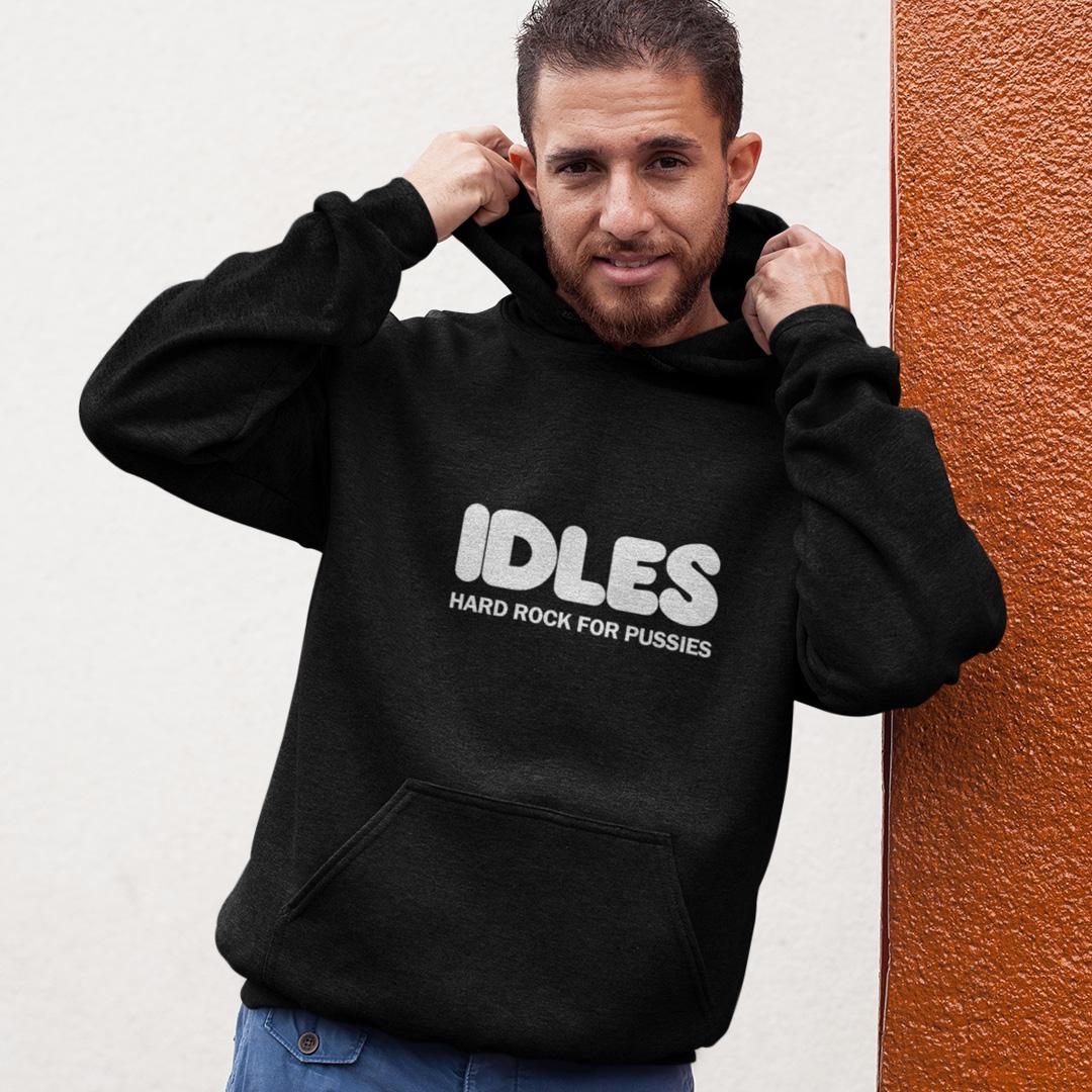 ᐉ Худі флісовий унісекс Idles Hard Rock For Pussies 2XL Чорний