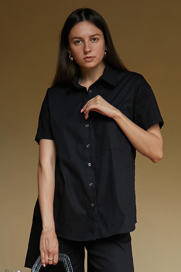 Сорочка з коротким рукавом Forli льон XL/XXL Black (LN0059-16-50_XL/XXL)