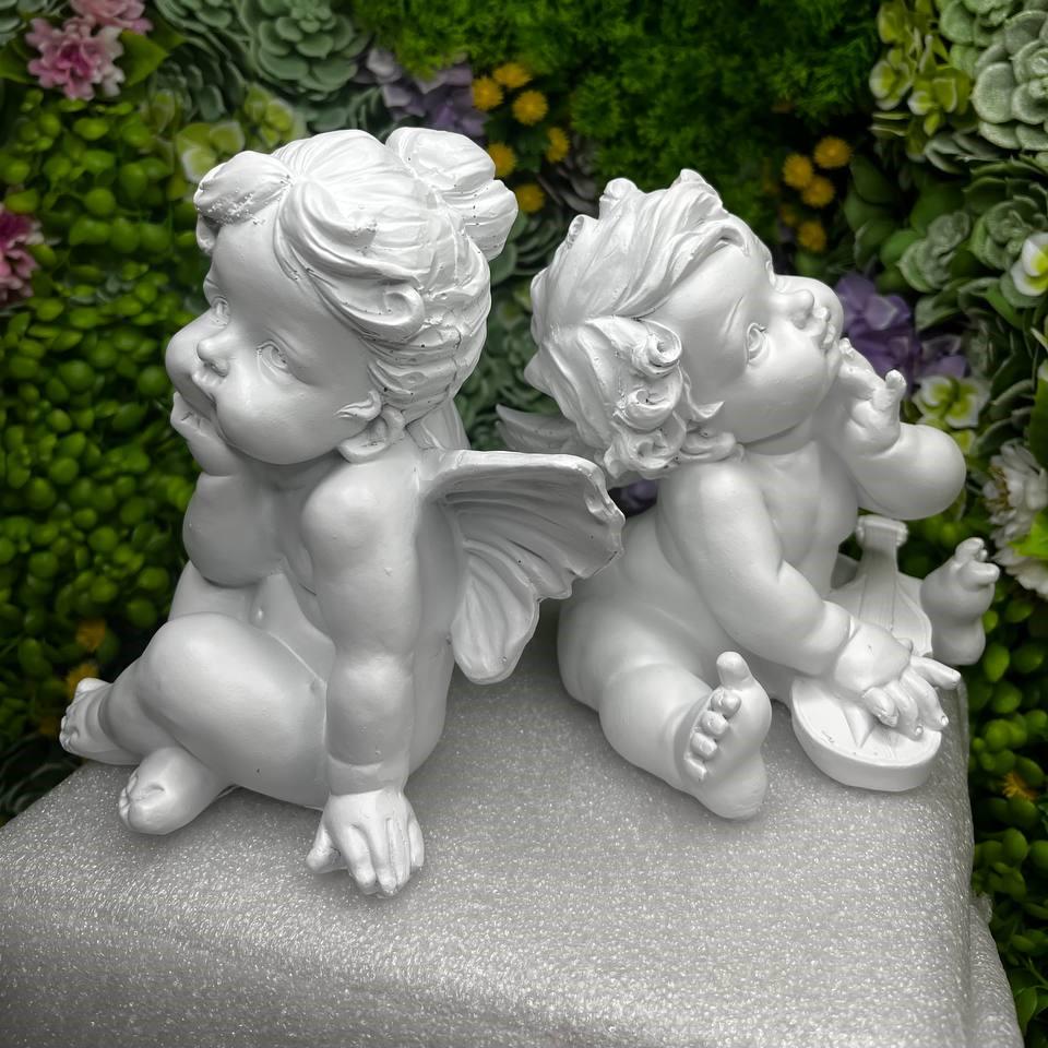 Комплект фігур Янгол зі скрипкою 16x16x13 см та Ельфінка 17x14x12 см (29614599) - фото 2