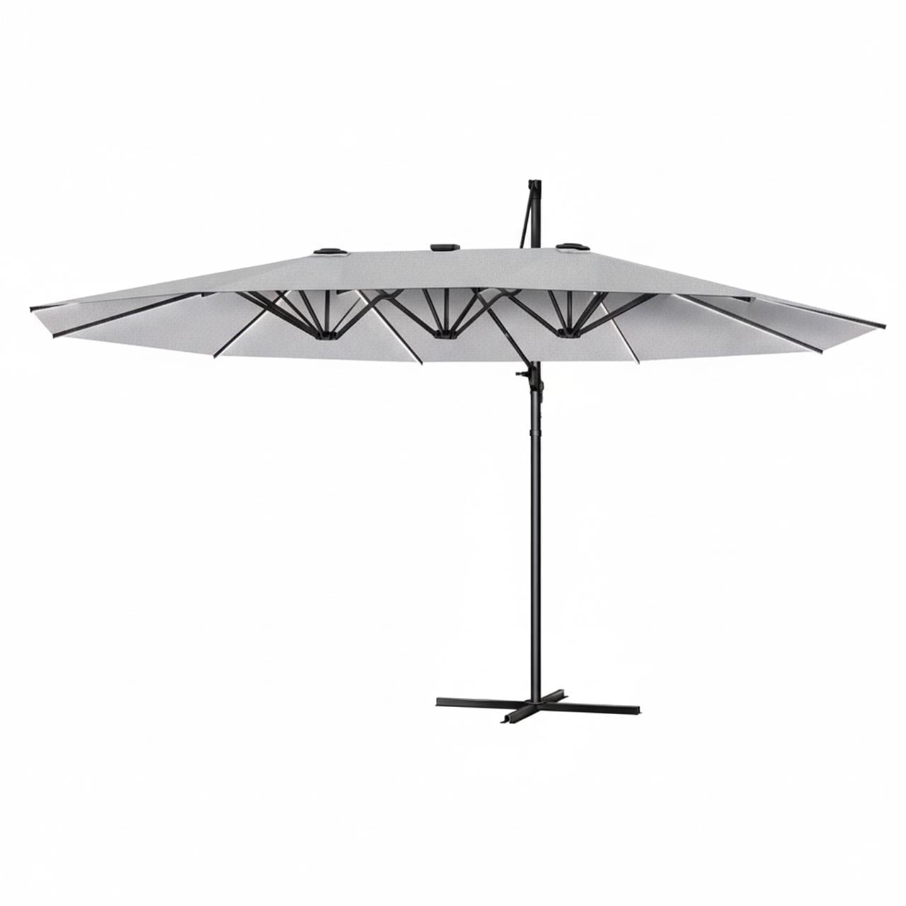 Зонтик садовый KESSER LED 460x270x260 см Серый (4255598323499)