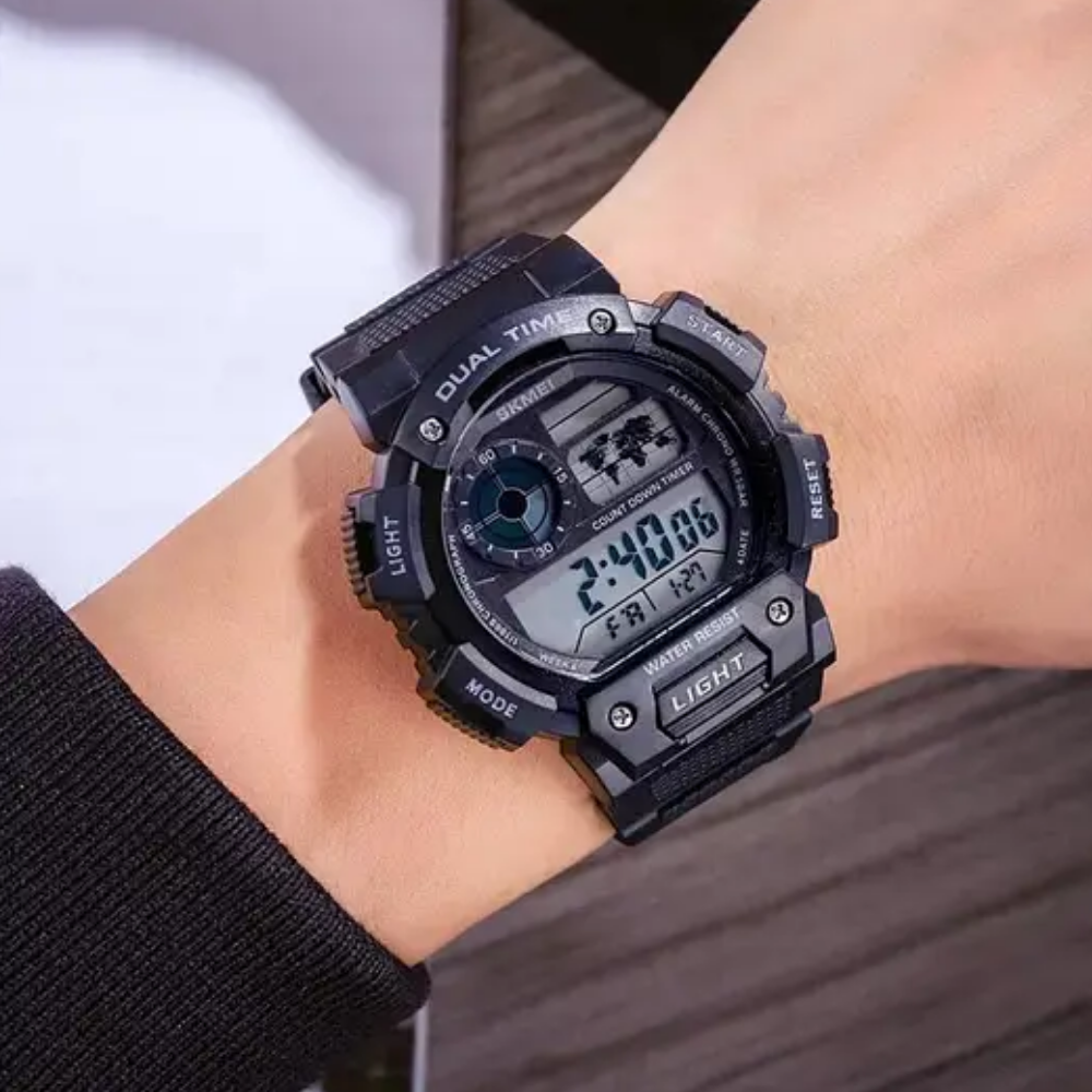 Наручные часы мужские Skmei электронные военные с подсветкой водостойкие ударопрочные Черный (1723) - фото 8 Наручные часы мужские Skmei электронные военные с подсветкой водостойкие ударопрочные Черный (1723) - фото 8