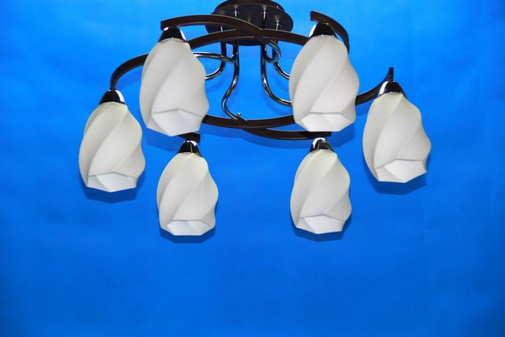 Люстра с плафонами Ray L28072E/6 CR/WENGE (IR006424)