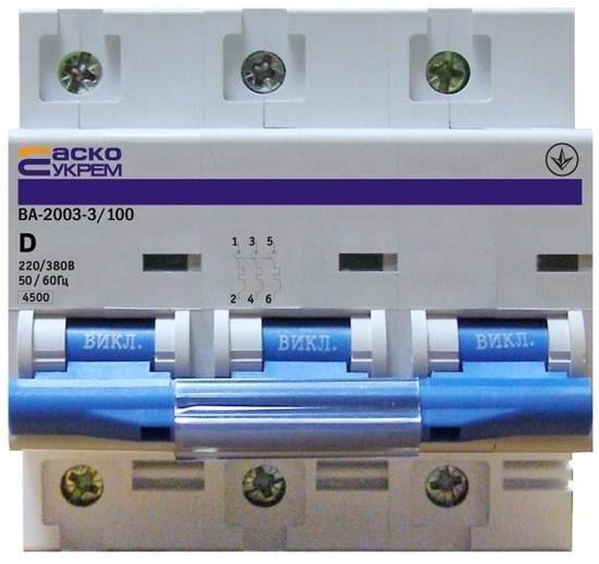 Автоматический выключатель Аско-Укрем ВА-2003 3р 63А (02194)