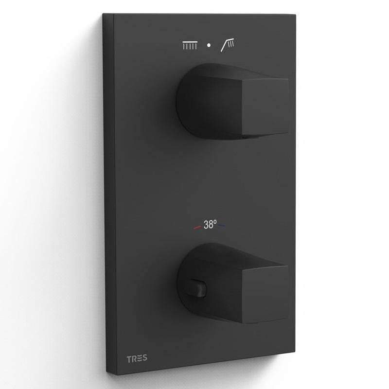 Наружная часть смесителя Tres 21125001NM с термостатом Черный (175916)