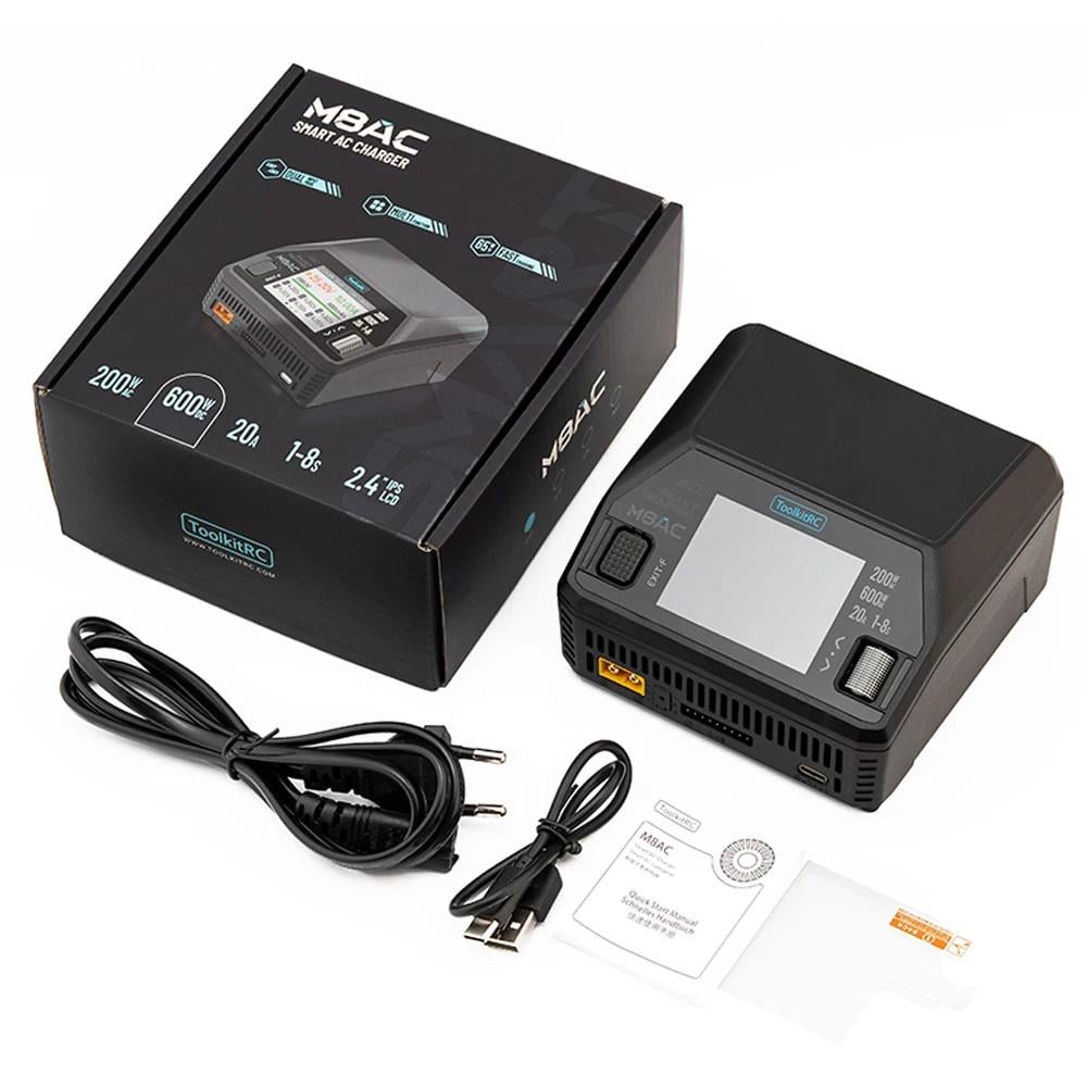 Зарядное устройство для батарей FPV Charger ToolkitRC M8AC 600W 20A XT60 балансировка 2-8S (00-00028149)