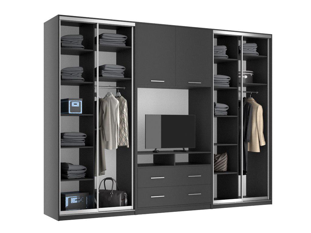 Шкаф-купе Mebel Star ECO Max TV 317х60х240 см Антрацитовый (24107980)