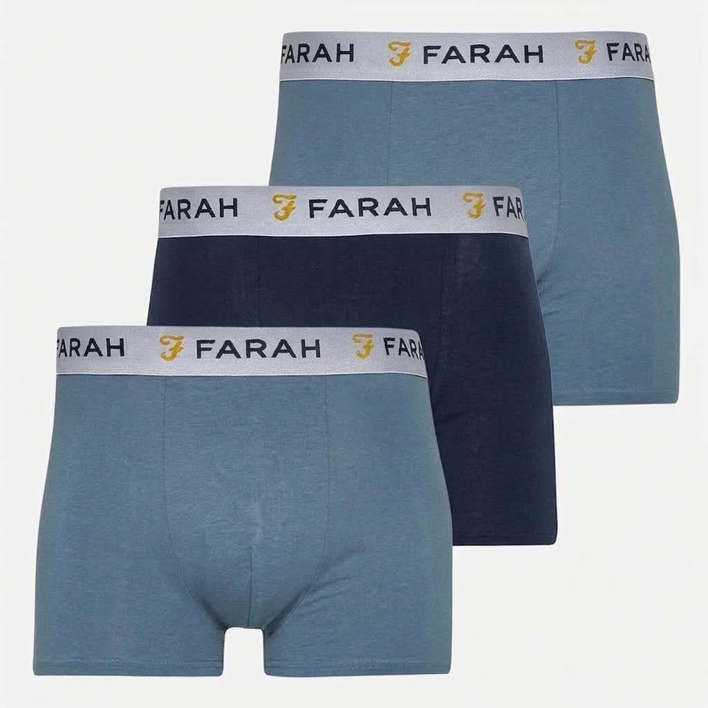 Набор мужских трусов Farah Underwear BOXER Shorts 3 шт. M Светло-Синий (897854)