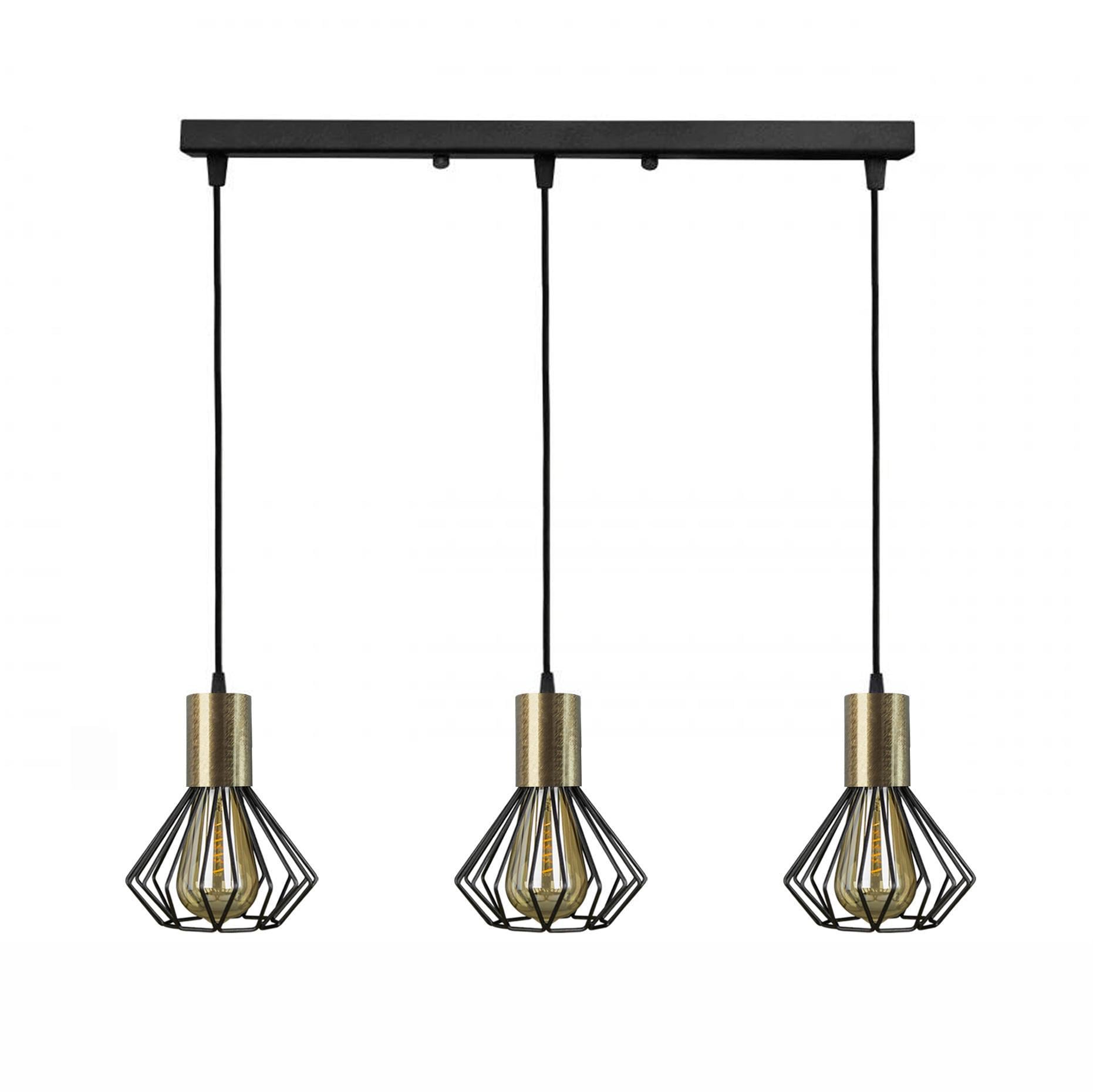 Светильник лофт MSK ELECTRIC Diadem NL 2215-3 BK/BN подвесной на планке с бронзовым патроном Светильник лофт MSK ELECTRIC Diadem NL 2215-3 BK/BN подвесной на планке с бронзовым патроном