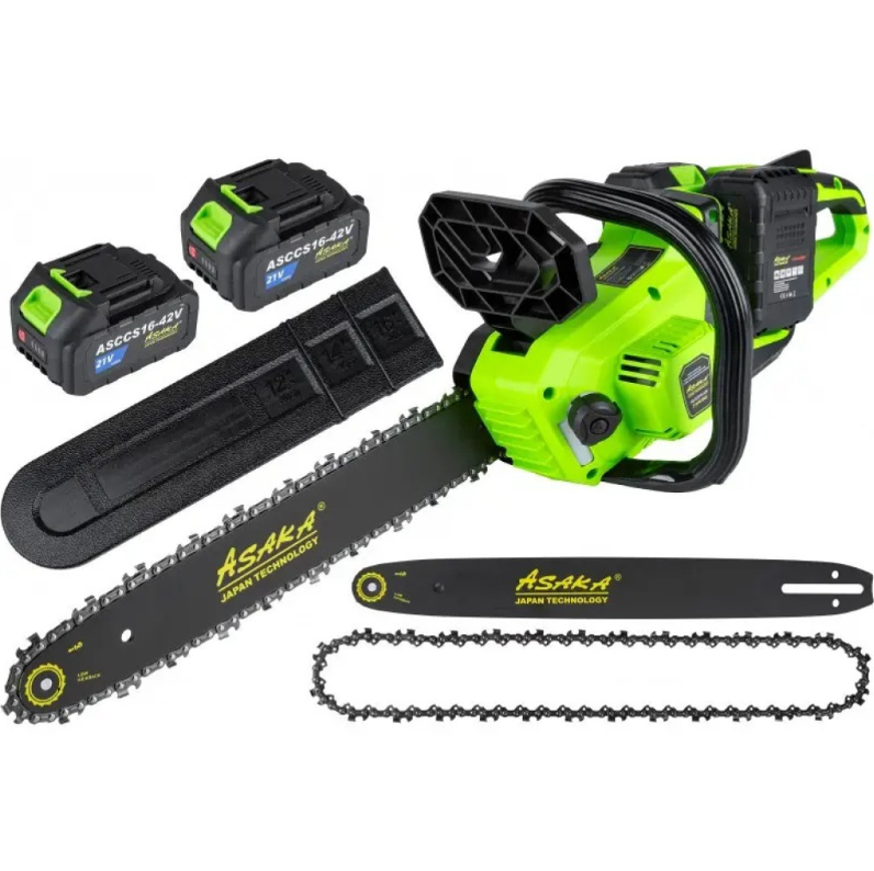Пила цепная аккумуляторная ASAKA ASCCS16-42V зарядное устройство и 2 АКБ 4А/ч 42 В - фото 7 Пила цепная аккумуляторная ASAKA ASCCS16-42V зарядное устройство и 2 АКБ 4А/ч 42 В - фото 7