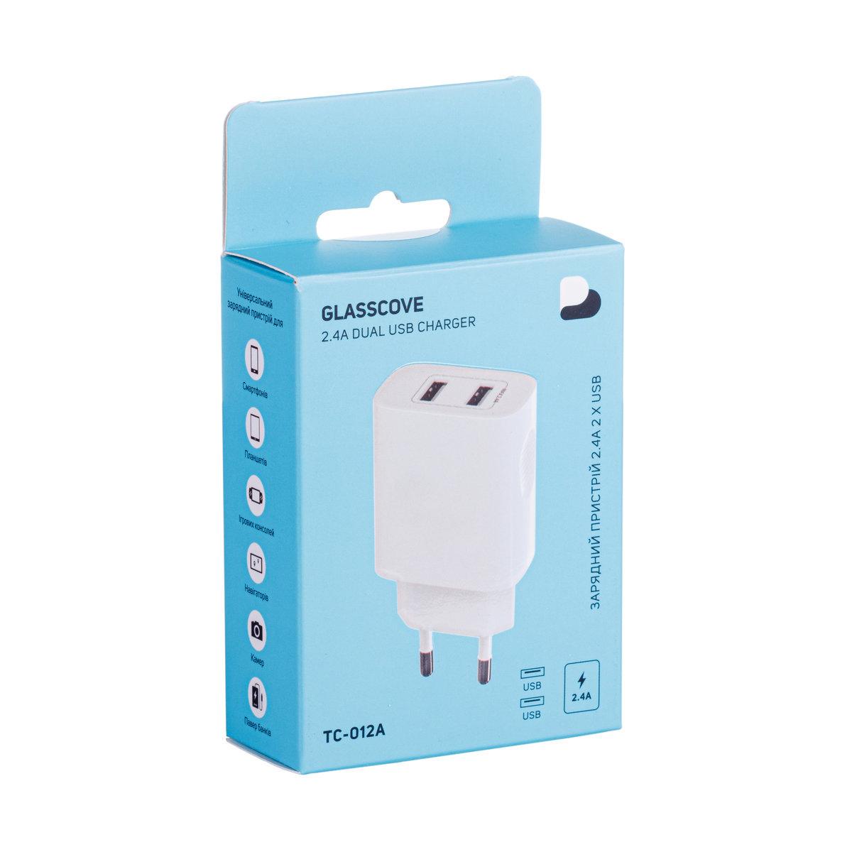 Зарядное устройство Glasscove TC-012A 2,4 A 12 W 2xUSB White (3_00662) - фото 6